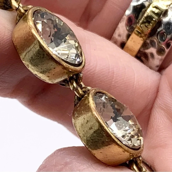 J. Crew Jeweled Light Topaz Gold Brulee Necklace - Picture 5 of 5